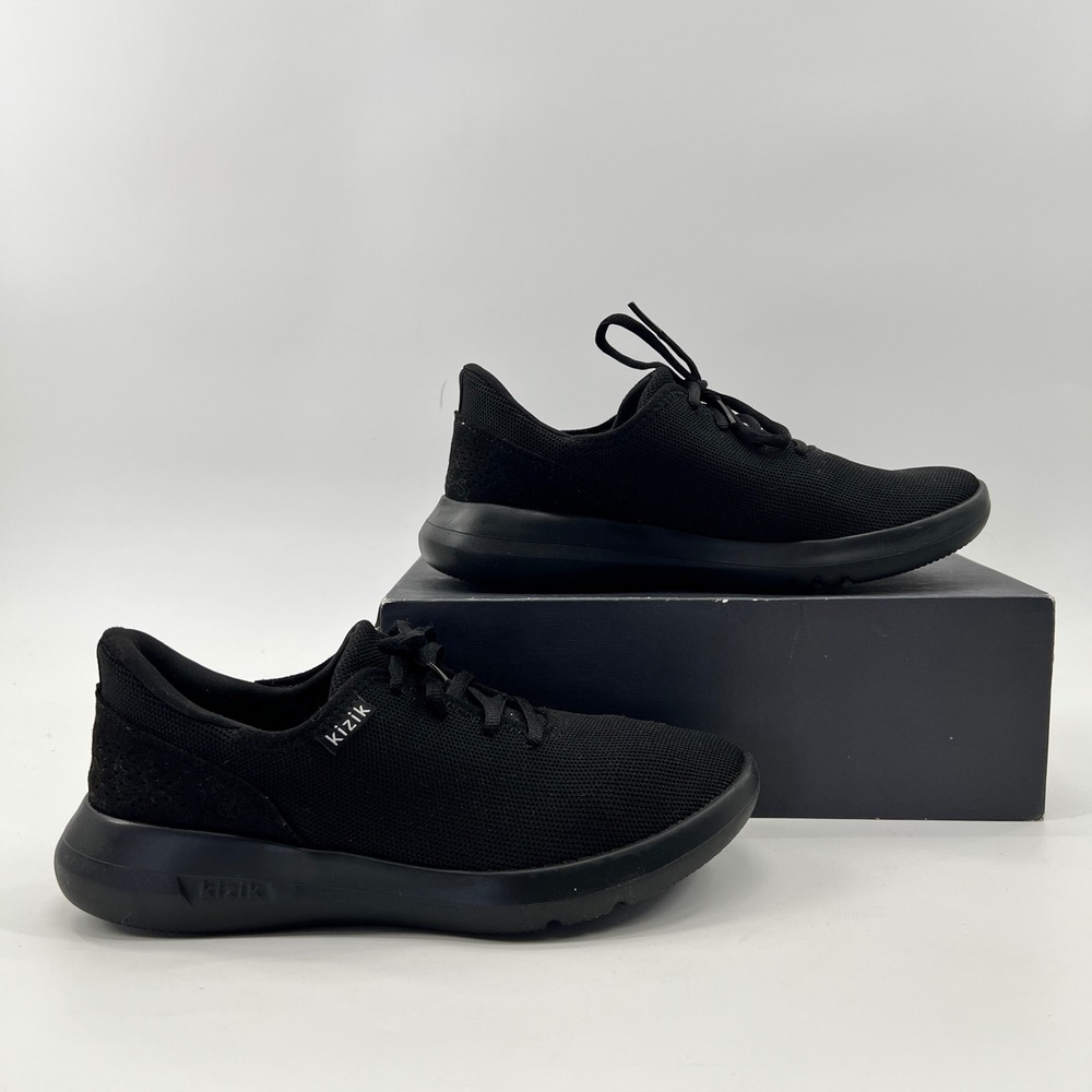 Kizik Athens Sneakers Womens 7.5 Black Hands-Free Knit Comfort Walking Shoes - Picture 3 of 10
